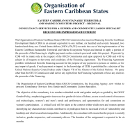 OECS: Eastern Caribbean Sustainable Terrestrial and Marine Ecosystems Project - Regional Consultancy: Gender and Community Liaison Specialist